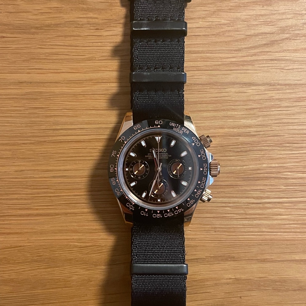 Seiko Daytona Mod Chronograph Rose Gold Watch